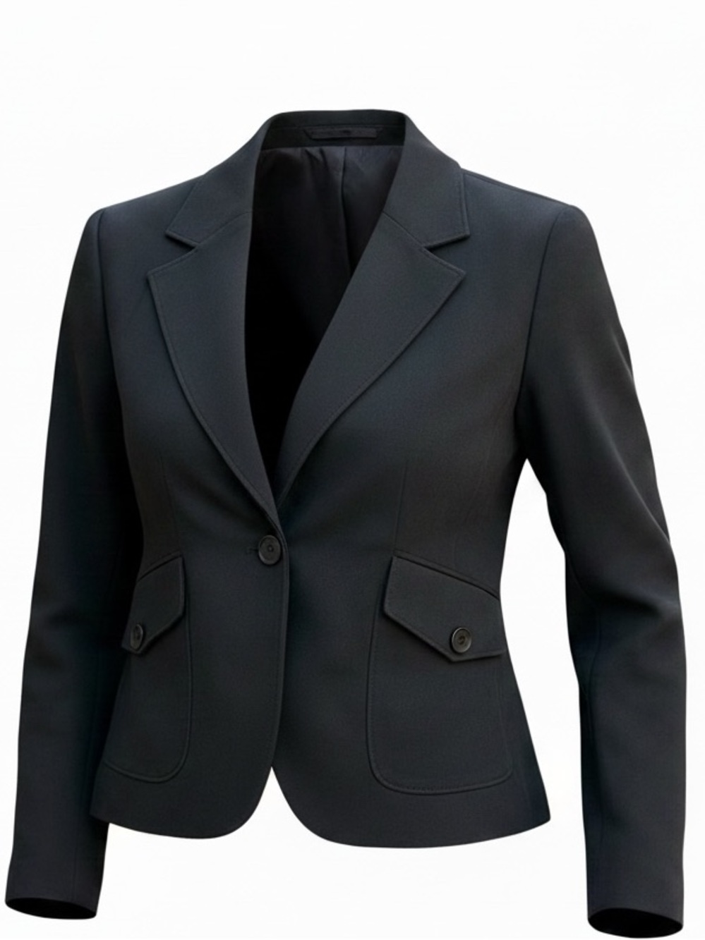Talbots Black Linen Blend Blazer Quiet Luxury Heritage Equestrian SZ 8 - Medium